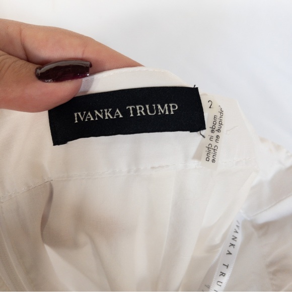 Ivanka Trump Asymmetrical Ruffle Tiered Skirt White NEW - Picture 2 of 3